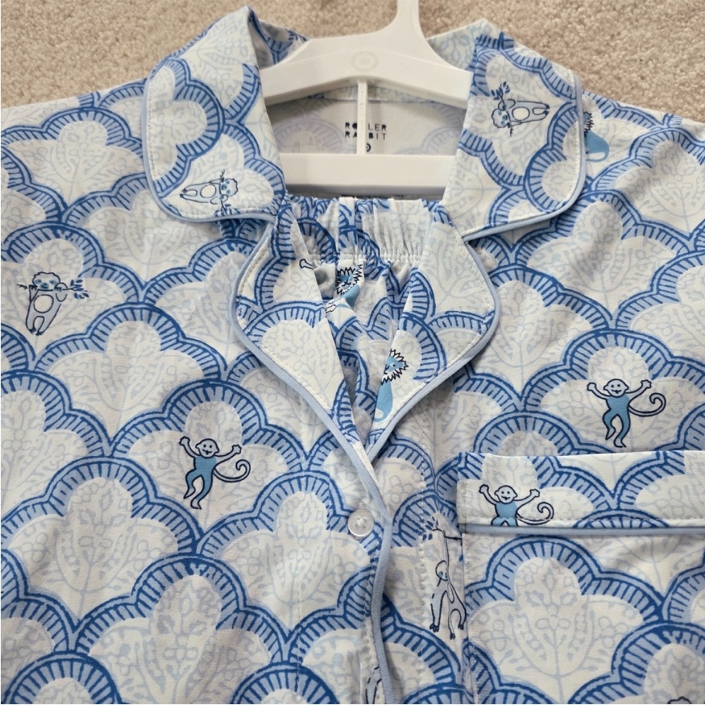 Roller Rabbit Blue Scallop-Print Pajama Set - Picture 4 of 13